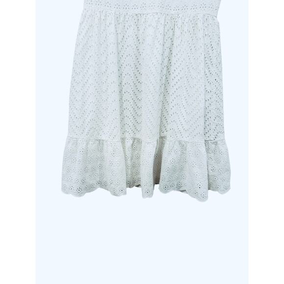 Vineyard Vines White Eyelet Ruffle Bottom Fit Flare Sleeveless Allamanda Dress 6 - Picture 8 of 12